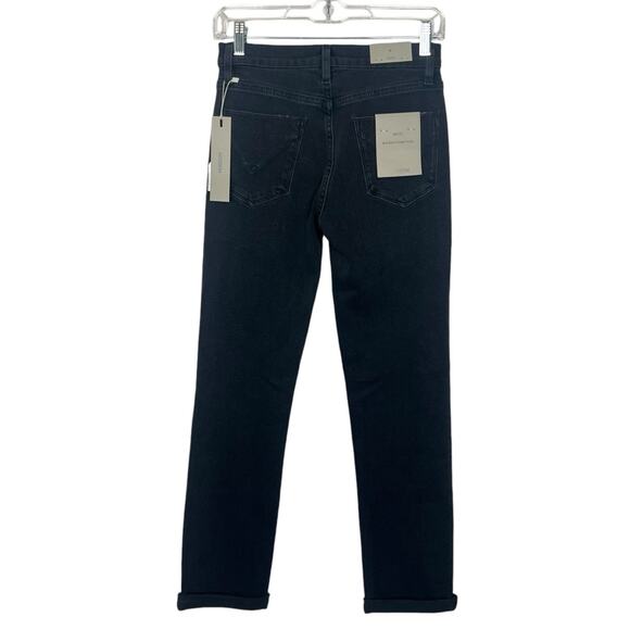 NWT Hudson Nico Mid Rise Straight Ankle Jeans sz 25 Black Ash Destruct Stretch - Picture 3 of 13